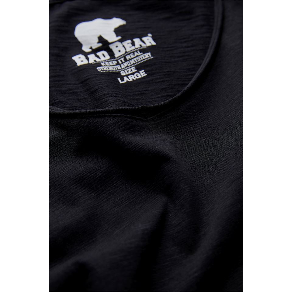 Bad Bear V-Neck T-Shirt Erkek Siyah Bisiklet Yaka Tshirt