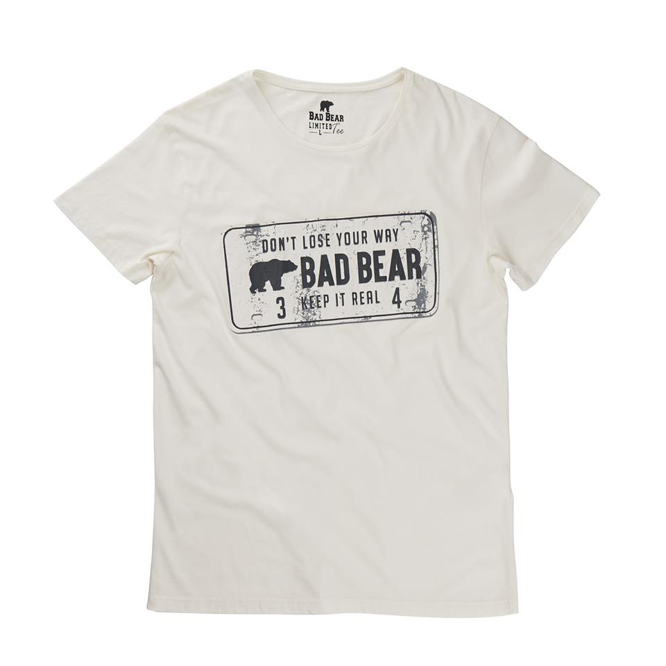 Bad Bear Plate Tee Erkek Beyaz Tshirt