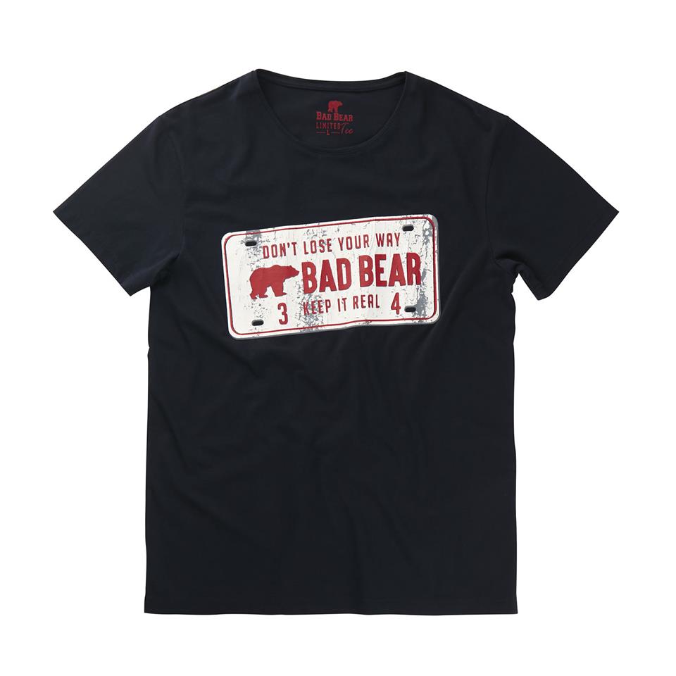 Bad Bear Plate Tee Erkek Mavi Tshirt