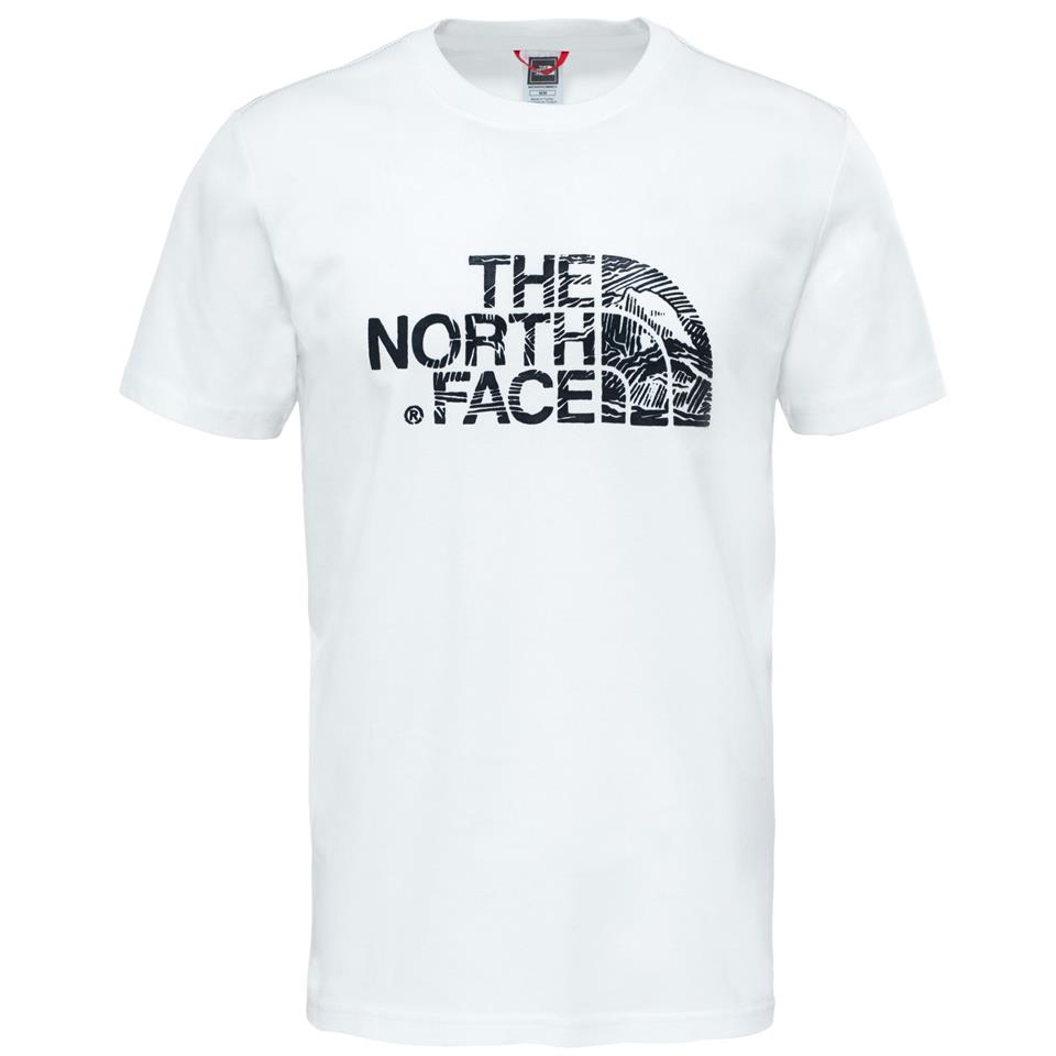 The North Face M S/S Woodcut Dome Tee-Eu Erkek Beyaz Bisiklet Yaka Tshirt