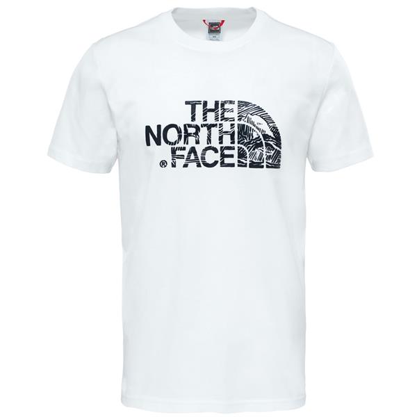 The North Face M S/S Woodcut Dome Tee-Eu Erkek Beyaz Tshirt - Bisiklet