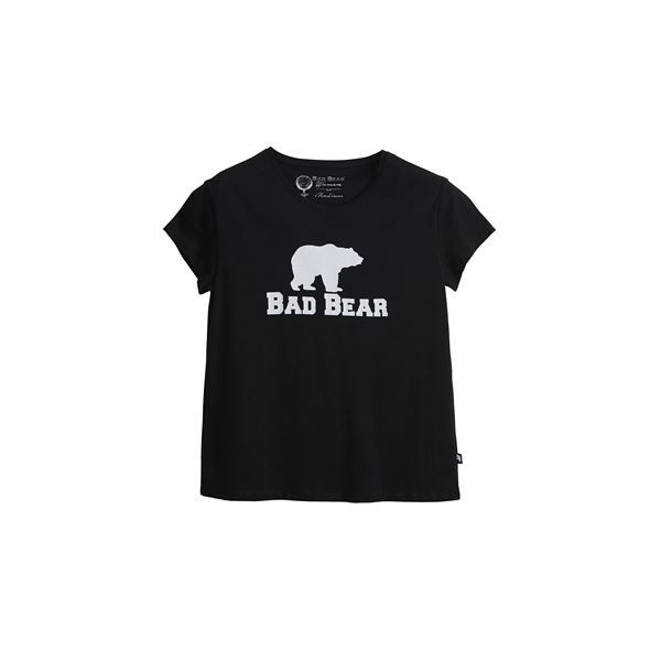 Bad Bear Logo Tee Kadın Siyah Tshirt - Bisiklet