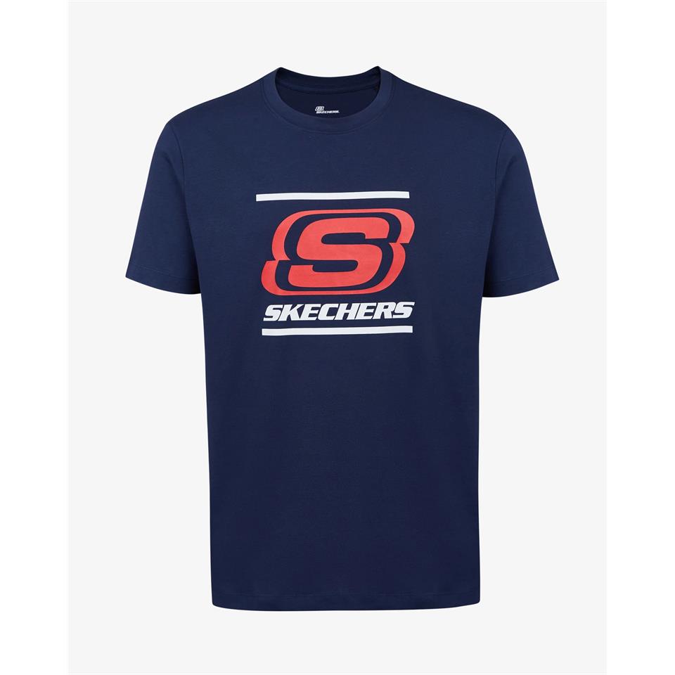 Skechers M Big Logo T-Shirt Erkek Lacivert Bisiklet Yaka Tshirt