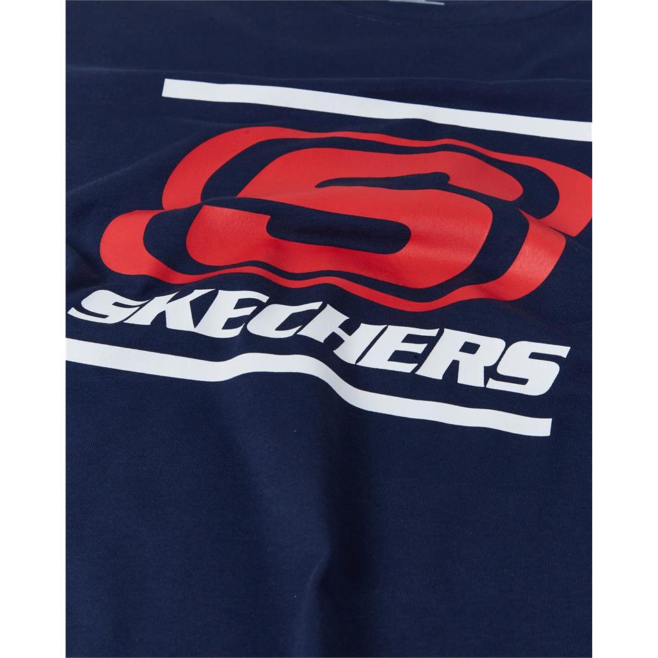 Skechers M Big Logo T-Shirt Erkek Lacivert Bisiklet Yaka Tshirt
