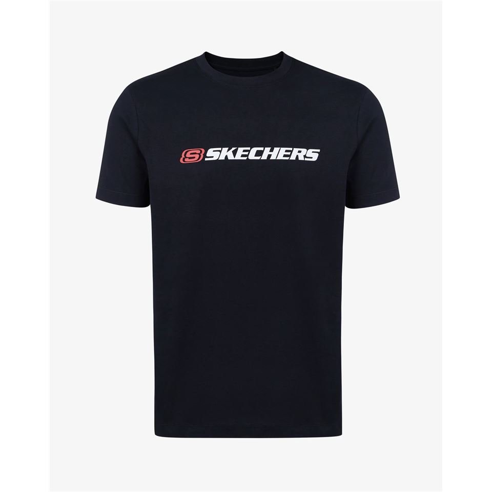 Skechers M Big Logo T-Shirt Erkek Siyah Bisiklet Yaka Tshirt