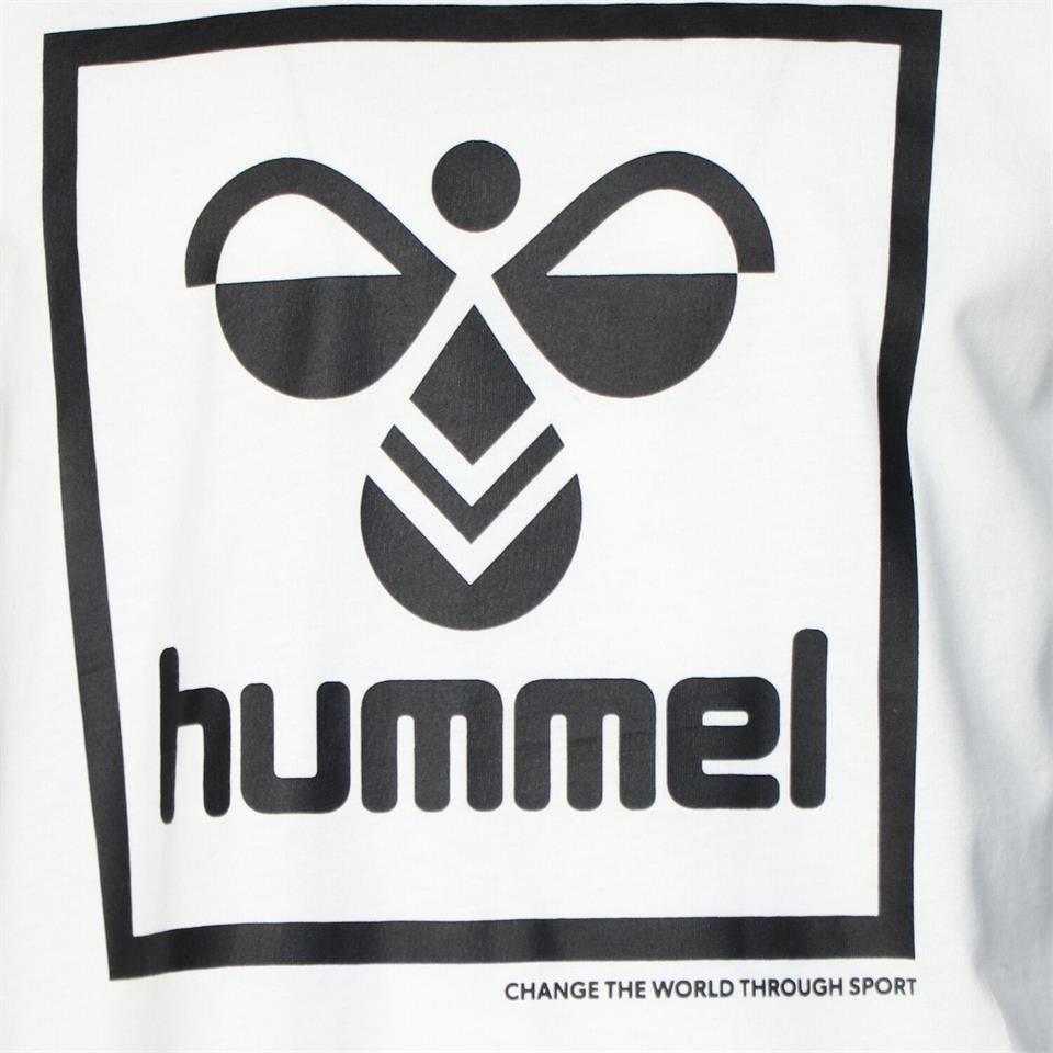 Hummel Hmlt-isam T-Shirt Erkek Beyaz Bisiklet Yaka Tshirt
