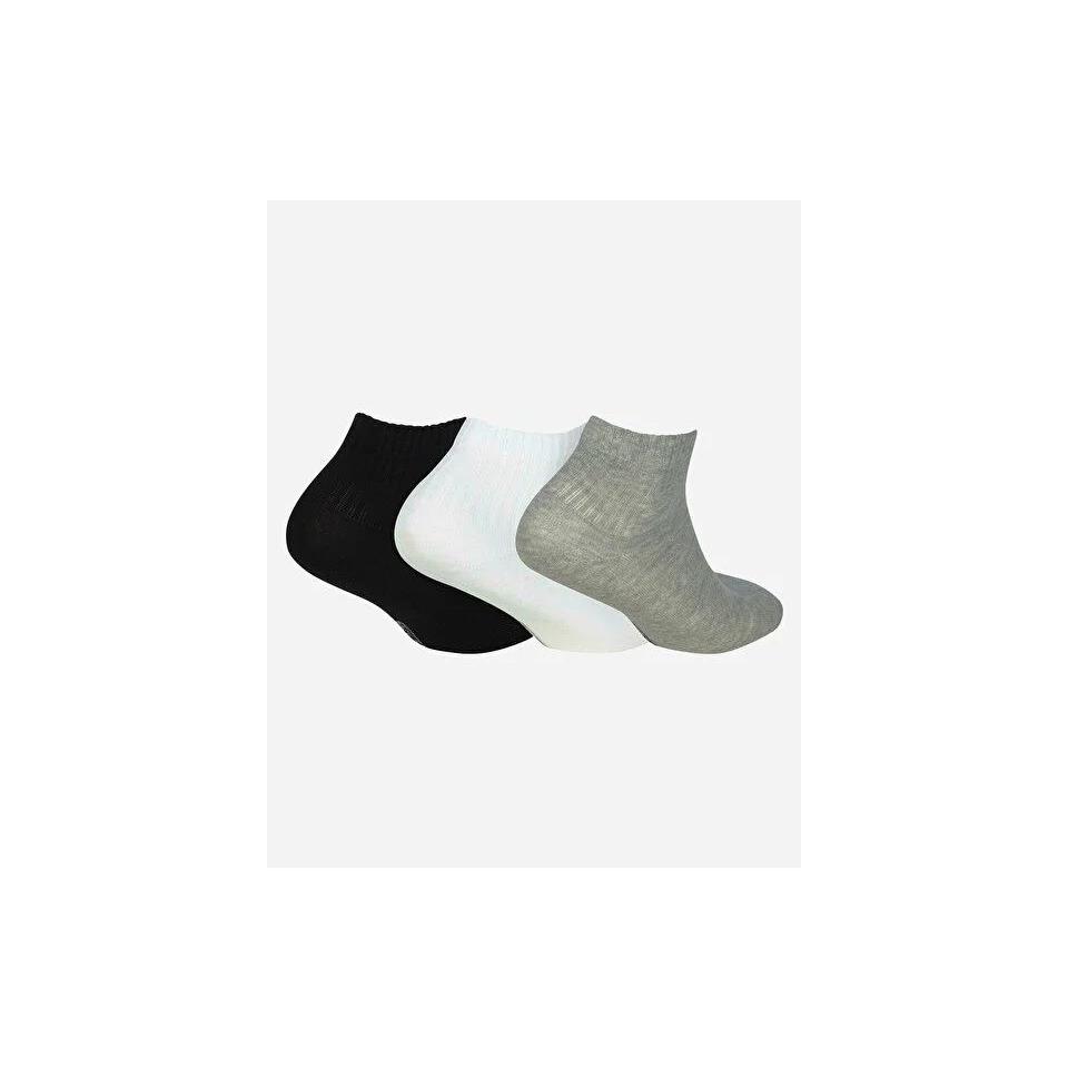 Skechers U NoPad Mid Cut 3 Pack Sock Unisex Renkli Babet Corap