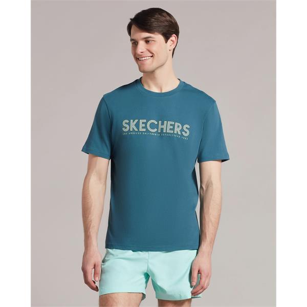 Skechers M Graphic Tee Big Logo T-Shirt Erkek Lacivert Tshirt - Bisiklet