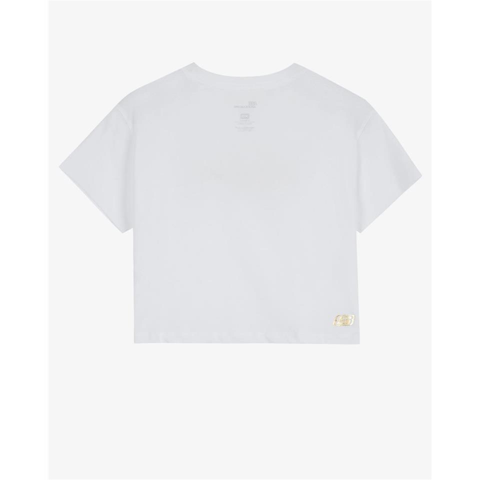 Skechers W Graphic Tee Shiny Logo T-Shirt Kadın Beyaz Bisiklet Yaka Tshirt