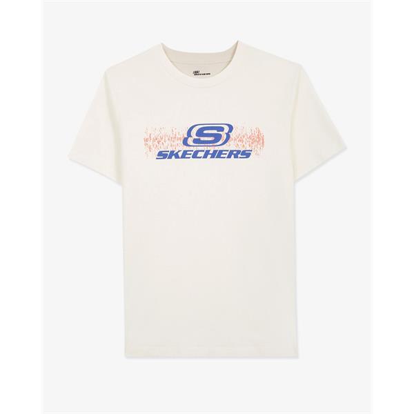 Skechers M Big Logo T-Shirt Erkek Beyaz Tshirt - Bisiklet