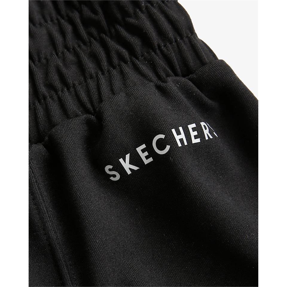 Skechers W Soft Touch Shinny Logo Wide Leg Sweatpant Kadın Siyah Eşofman Alt