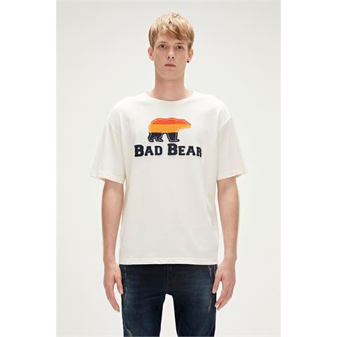 Bad Bear Tripart T-Shirt Beyaz Erkek Tshirt - Bisiklet