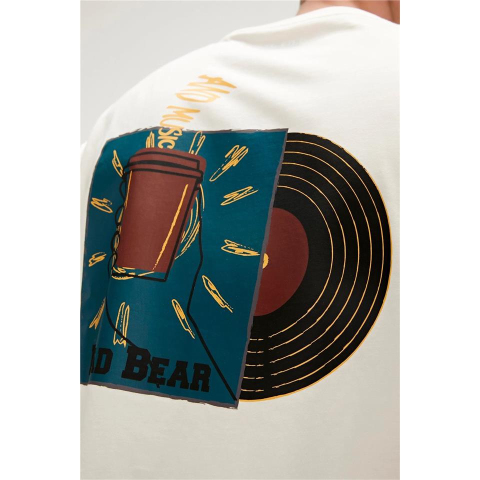 Bad Bear Break T-Shirt Beyaz Erkek Tshirt - Bisiklet