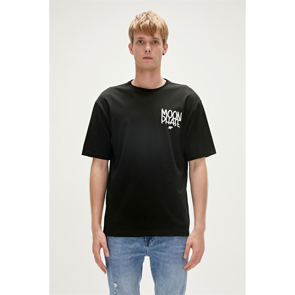 Bad Bear Moon Phase T-Shirt Siyah Erkek Tshirt - Bisiklet