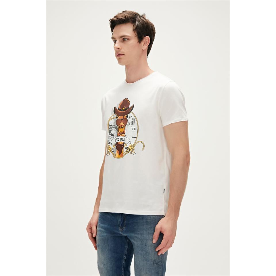 Bad Bear Giraffe T-Shirt Beyaz Erkek Tshirt - Bisiklet