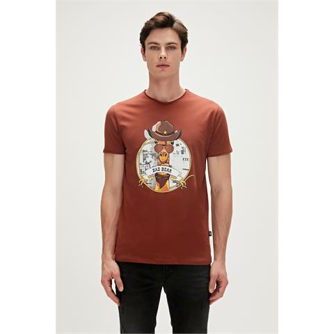 Bad Bear Giraffe T-Shirt Kahverengi Erkek Tshirt - Bisiklet