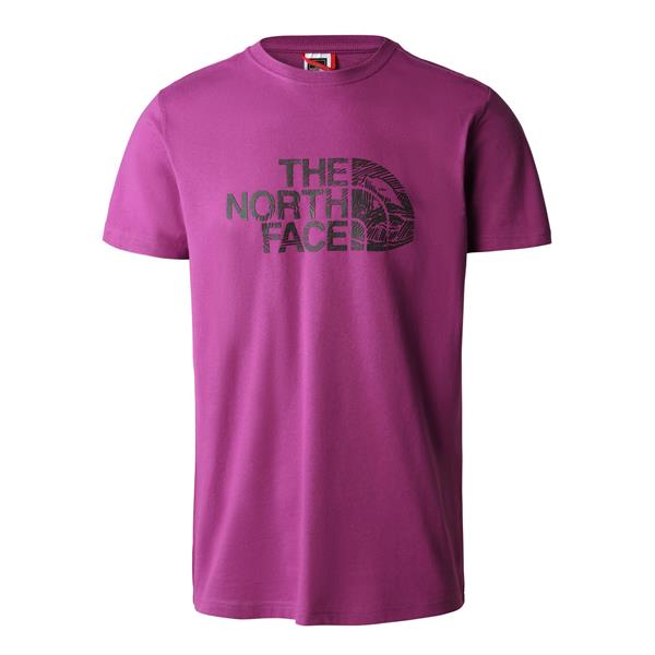 The North Face M S/S Woodcut Dome Tee-Eu Erkek Mor Tshirt - Bisiklet