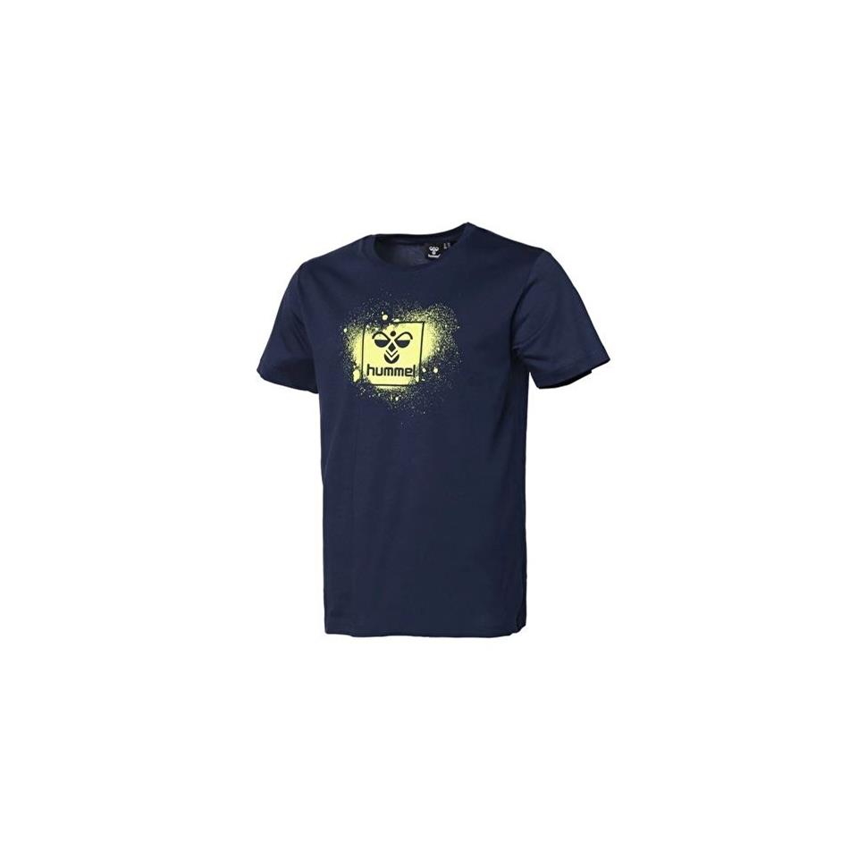 Hummel Hmlrowan T-Shirt S/S Erkek Mavi Bisiklet Yaka Tshirt