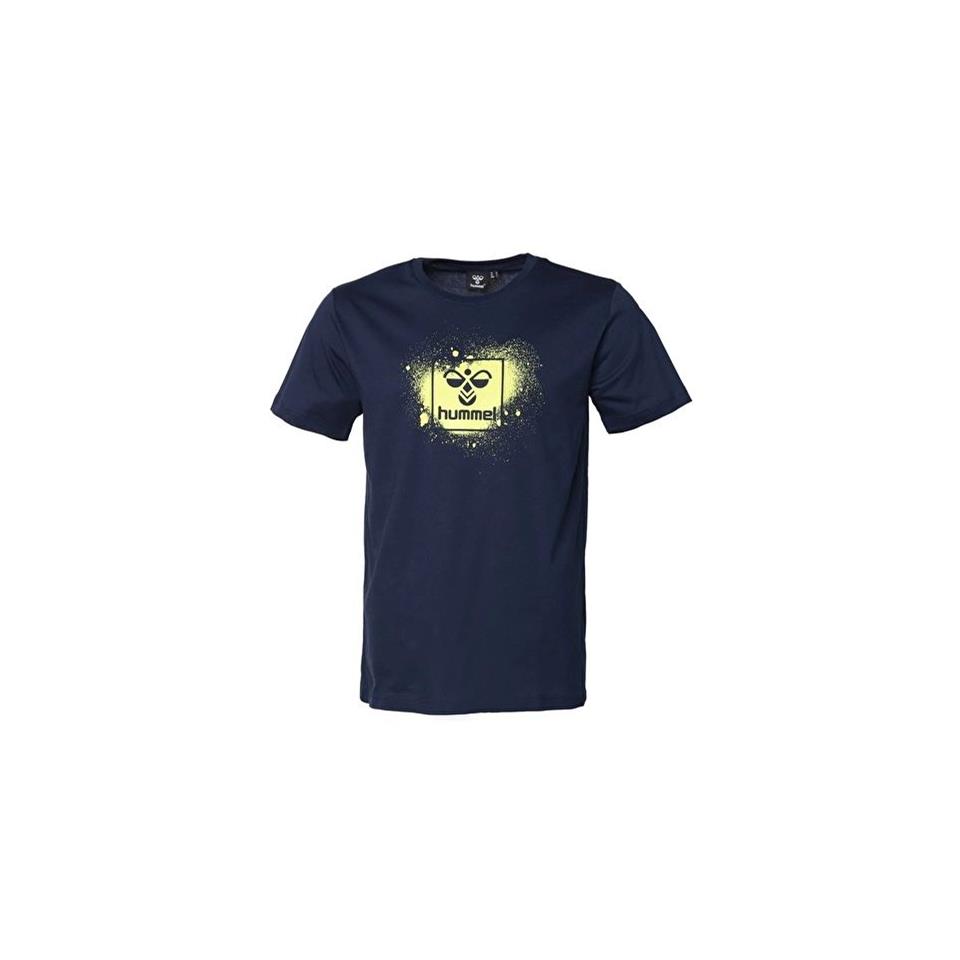 Hummel Hmlrowan T-Shirt S/S Erkek Mavi Bisiklet Yaka Tshirt