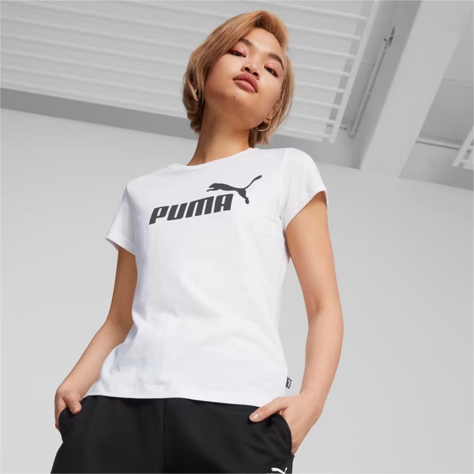 Puma Ess Logo Tee Siyah Kadın Tshirt - Bisiklet