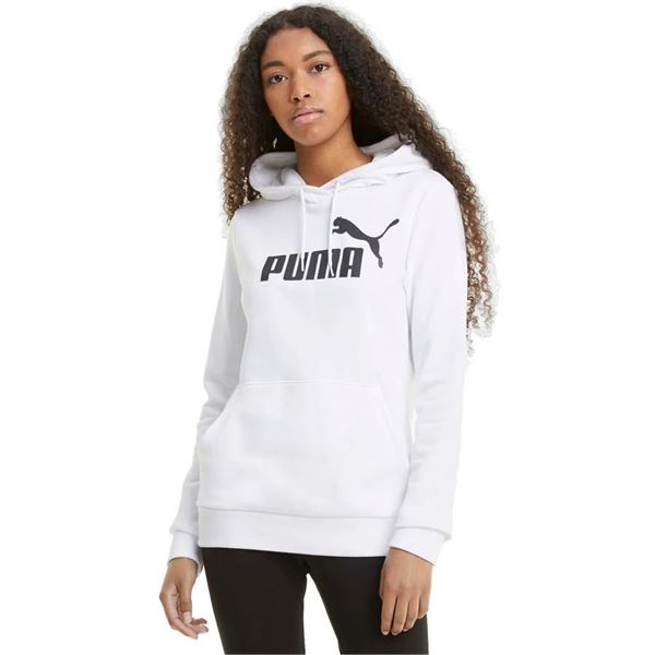 Puma Ess Logo Hoodie Kadın Beyaz Kapşonlu Sweat