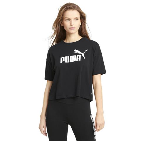 Puma Ess Cropped Logo Tee Siyah Kadın Tshirt - Crop