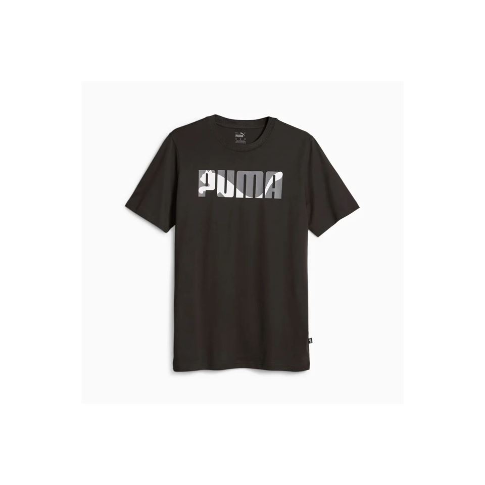 Puma Graphics Wording Tee Erkek Siyah Bisiklet Yaka Tshirt