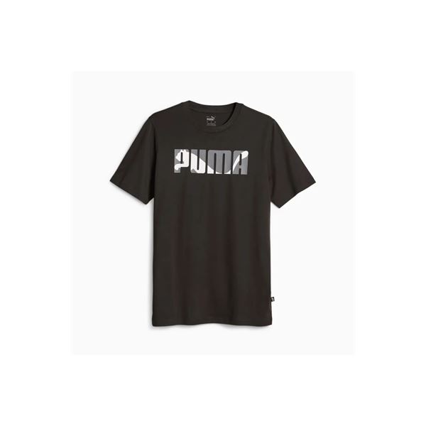 Puma Graphics Wording Tee Erkek Siyah Tshirt - Bisiklet
